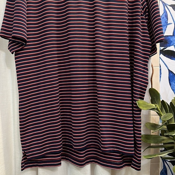 Men’s FG Tech Red White & Blue Striped Polyester & Spandex Golf Polo Size XL - Picture 3 of 9